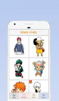 Anime Pixel Art - Todos Poderiam Cor por Número Screen Shot 1