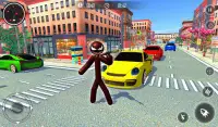 Spider Stickman Hero - Rope Gangster Crime Games Screen Shot 4