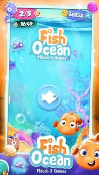 Fish Ocean Match 3 Games Free Screen Shot 2