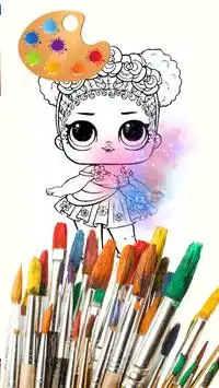 Cute Dolls Coloring Page LOL Screen Shot 2