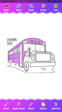 Cartoon bus coloring game Screen Shot 3