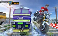 Stunt Bike vs Speed Train Game Screen Shot 0