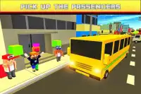 Cube Craft Pixel School Bus 3D Screen Shot 0
