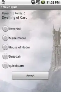 Tolkien Quiz Screen Shot 1