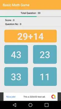 Basic Math Game Screen Shot 3