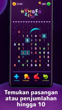 Numberzilla - Puzzle permainan Screen Shot 2