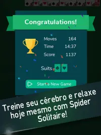 Spider Solitaire - Jogos de paciência grátis Screen Shot 15
