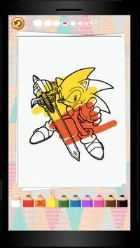 Coloring Sonic Game Kid Screen Shot 2