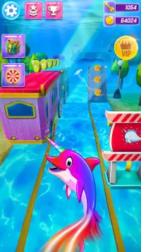 Unicorn Fish Runner Pony Game Screen Shot 3