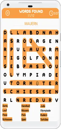 Word Search - Learn German Game 2021 Screen Shot 3