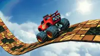 Impossível 4x4 Monster Truck:Rooftop Tricky Stunts Screen Shot 2