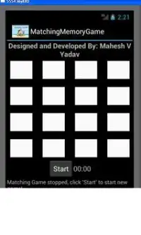 Matching Memory Game Screen Shot 0