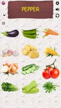 Vegetable-Learning Vegetables- Practice Test Sound Screen Shot 1