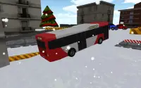 버스 겨울 주차장 - 3D 게임 Screen Shot 1