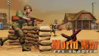 permainan perang dunia: ww2 gun tembakan perang Screen Shot 2