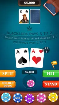 Blackjack 21 - casino card game Screen Shot 1
