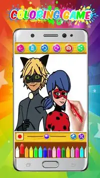 coloring ladybug and cat noir miraculou Screen Shot 2