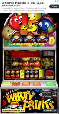Party Fruits Classic UK Slot Machine Screen Shot 4
