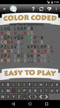 Cryptogram Word Puzzle Screen Shot 1