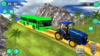 Tractor Pull Bus game - Tractor Hauling Simulator Screen Shot 4