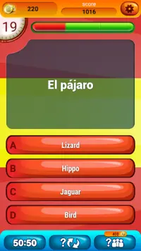 स्पेनिश शब्दावली प्रश्नोत्तरी Screen Shot 1