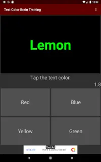 Text Color Brain training Screen Shot 10