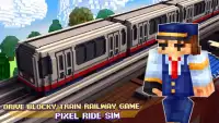 Drive Blocky Train Railway Game: Pixel Ride Sim Screen Shot 0
