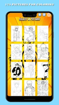 Livro de colorir anime Ninja Screen Shot 1