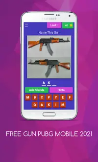 Guess the gun in pubg mobile FREE GUN  2021 Screen Shot 0