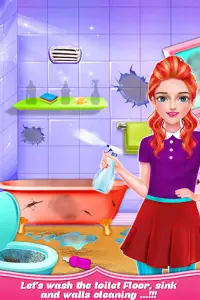 School Girls New Year Home Cleanup- HouseKeeper Screen Shot 1