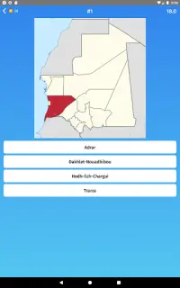 Mauritania: Regions & Provinces Map Quiz Game Screen Shot 9