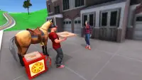 Berittene Pferdepizzalieferung: Fast-Food-Spiele Screen Shot 3