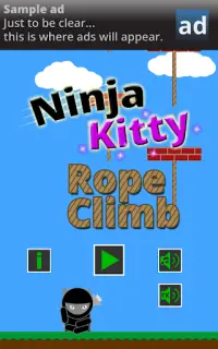 Ninja Kitty Rope Climb Screen Shot 0