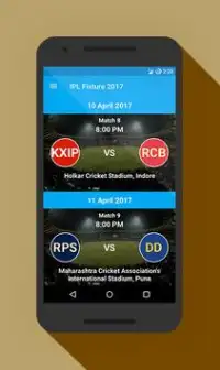 Fixture for IPL 2017 Screen Shot 0