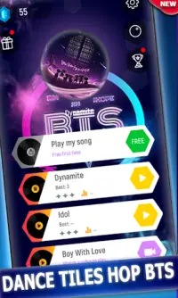 BTS Tiles Hop เพลงเกมเพลง Screen Shot 0