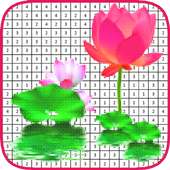 Lotus Flower Pixel Art Coloring By Number