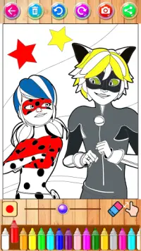 lady coloring bug and cat Screen Shot 1