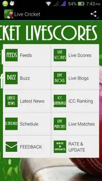 CRICKET LIVESCORES & UPDATES Screen Shot 0