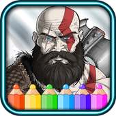 coloring Kratos God of Warriors fans