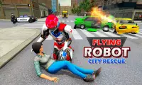 robot volant mission de sauvetage super héros Screen Shot 3