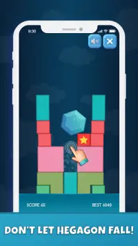 Hexagonal Fall King -Do Not Fall,Color Tower Crush Screen Shot 1