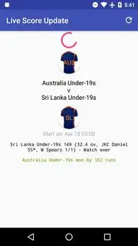 Live Cricket Scores Screen Shot 2