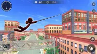 Spider Stickman Hero - Rope Gangster Crime Games Screen Shot 2