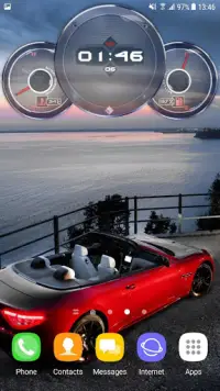 Speedometer Cars Clock Live Wallpaper Screen Shot 6