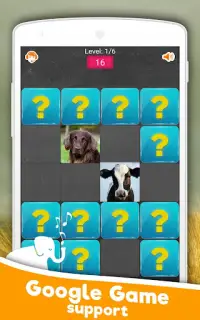 الحيوانات: لعبة الذاكرة Screen Shot 0