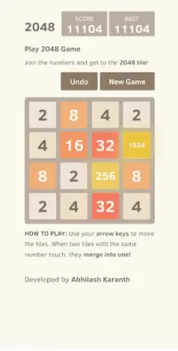 2048 - Puzzle Game Screen Shot 1