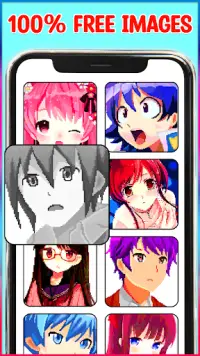 Anime Manga Pixel Art Coloring Screen Shot 3