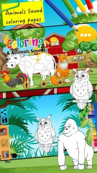 Suoni di animali - giochi da colorare per bambini Screen Shot 0