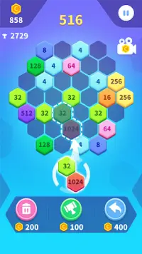 Poppin hexa 2048 | free hexagon puzzle game Screen Shot 0