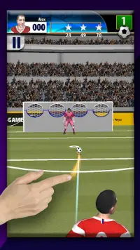 tendangan Sebenar percuma permainan bola sepak 3D Screen Shot 2